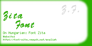 zita font business card